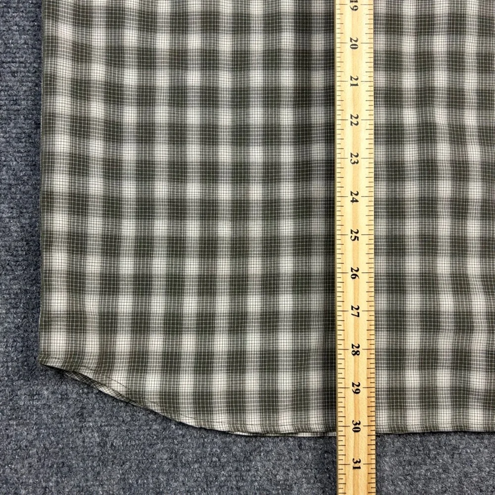 The North Face Shirt Mens L Green Plaid Short Sleeve Fishing Hiking Button Up
